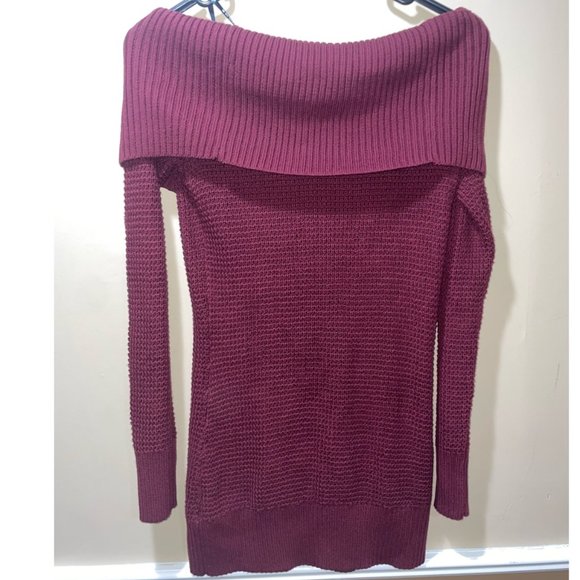 G by Guess Knit Long maroon/burgundy sweater size small - Picture 3 of 4